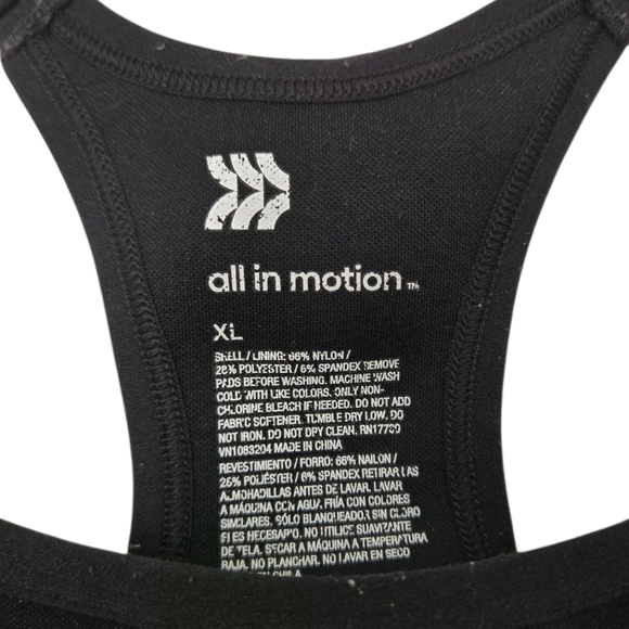 All in Motion Classic Black Sports Bra Size XL - Picture 2 of 4